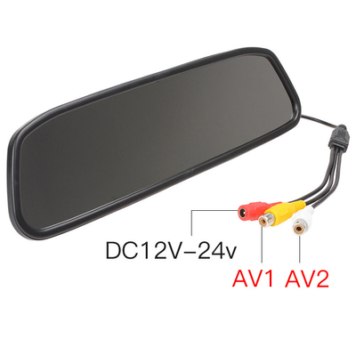 Moniteurs automatiques de miroir de vue arrière affichage à cristaux liquides de 4,3 pouces renversant l'aide 2 poids du commerce d'entrée