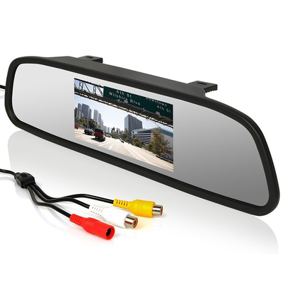 Moniteurs automatiques de miroir de vue arrière affichage à cristaux liquides de 4,3 pouces renversant l'aide 2 poids du commerce d'entrée