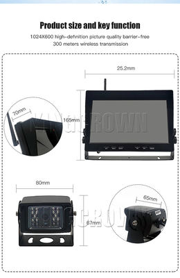 4-Channel Wireless Car Camera System with 7-Inch Display for Trucks and Buses