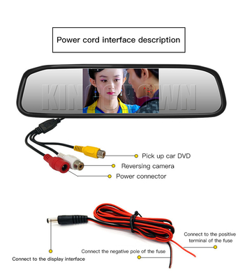 kit inverse de secours de caméra de miroirs de vue arrière de véhicule de 4.3in DC12V 800x480