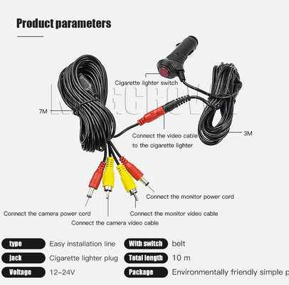 L'allumeur multifonctionnel de cigarette de voiture câblent DC24V 4 Pin Reversing Camera Connector
