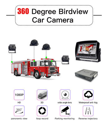 Car 360 Panoramic Camera 1080P HD Rear/ Front/Left/Right 360 Panoramic Accessories for Car Radio Truck Bus