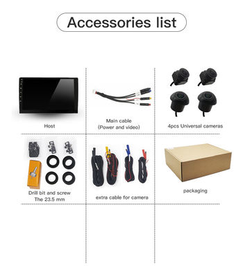 Système de vision de voiture 360° multi-caméra avec affichage intégré de la tête