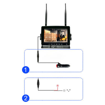 Système de caméra de recul sans fil pour chariot élévateur 7 pouces avec caméra magnétique à batterie DVR 1080P HD étanche IP68