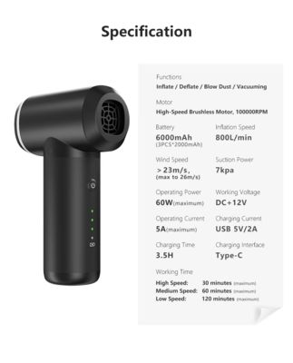 Aspirateur de voiture portable 12V avec cordon d'alimentation de 16 pieds et accessoires de détail pour l'intérieur du véhicule