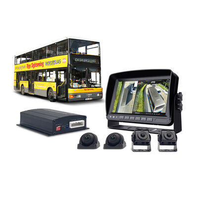 Kit professionnel de caméra 360° pour bus, comprenant quatre caméras HD et un écran pour une visibilité optimale