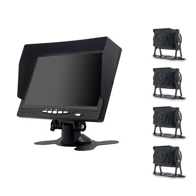 Moniteur DVR à 4 canaux 1080P HD AHD Quad Screen CCTV Système de caméra de secours pour véhicule lourd Scania Bus