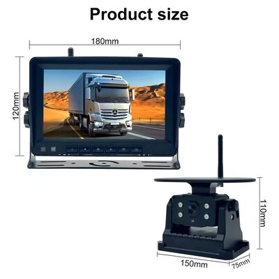 Moniteur DVR de camion sans fil haute définition, 7 pouces de vision nocturne WiFi solaire en marche arrière enregistreur de sauvegarde caméra pour Winnebago Travato RV en marche arrière