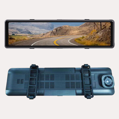 Caméra de tableau de bord DVR 360 degrés FHD avec écran tactile de 12 pouces, version avertissement BSD d'angle mort, enregistrement en boucle