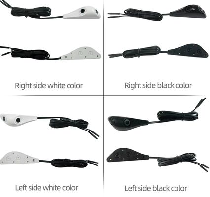 1080P AHD HD imperméable à l'eau point aveugle Caméra de vue latérale Pas d'autocollant de forage Monture porte de voiture universelle Caméra blanc et noir