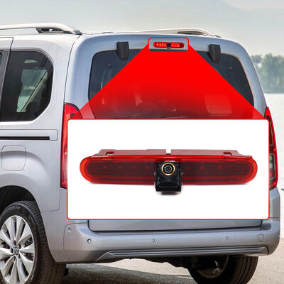 AHD 1080P 170° Caméra à vue arrière avec lentille à œil de poisson, lumière de frein LED Caméra pour Volkswagen VW Caddy Panel Life 2003-2019 OEM