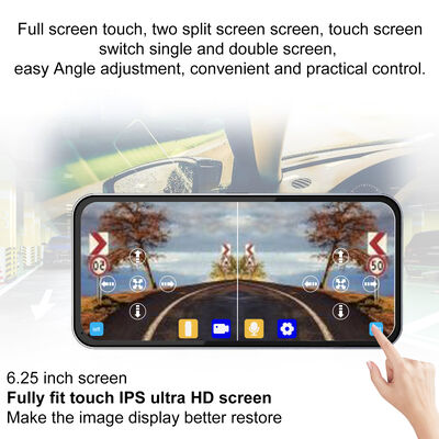 Caméra de recul AHD 1080P avancée avec design aileron de requin et écran de 6,25 pouces pour le stationnement et la surveillance des angles morts