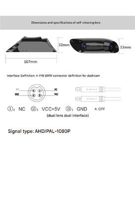 Double objectif 1080P Rétroviseur électronique 6 pouces Affichage très lumineux Corps en aluminium ultra-mince Résistant à l'eau Véhicule Rétroviseur Rétroviseur Caméra pour voitures