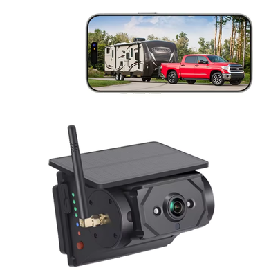 Caméra de recul sans fil solaire Wi-Fi pour voiture, transmission 100m, pour bus, van, camion, camping-car, caravane, tous modèles de véhicules