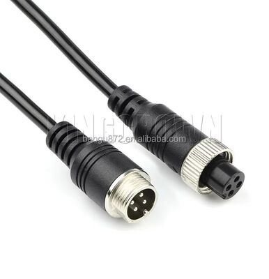 Câble de connecteur d'aviation à 4 broches avec noyau en cuivre pur, étanche IP67 et conception Flexible en spirale pour caméras de véhicules