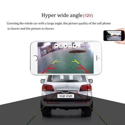 Caméra de sauvegarde de voiture 5G WiFi sans fil HD avec vision nocturne infrarouge IP67 étanche et angle de vue à 140 degrés pour iOS Android