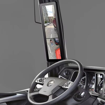 12.3 Inch Touch Screen Mirror Monitor, 1080P AHD Reverse Camera with 360° View & Blind Spot Detection Safety System for Truck and Bus