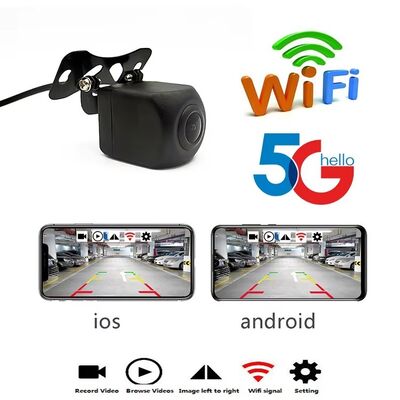 Caméra de recul sans fil WiFi 5G avec vision nocturne infrarouge et caméra de vue arrière étanche IP67 pour iOS et Android