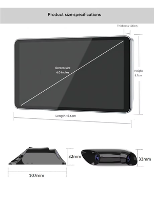 6.0 pouces IPS 600CD Luminosité CMS Système de rétroviseur électronique avec résolution AHD 1080P, étanchéité IP67 et grand angle de 140° pour camions lourds