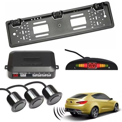 Affichage LCD à LED Alarme Bibi, Cadre de licence de l'UE Parking de voiture Radar de secours capteurs, aide à l'enroulement automatique imperméable à l'eau, OEM disponible
