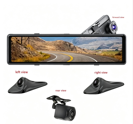 11,26 pouces 4CH AHD 1080P Dashcam Rétroviseur DVR Enregistreur Boîte Noire de Voiture